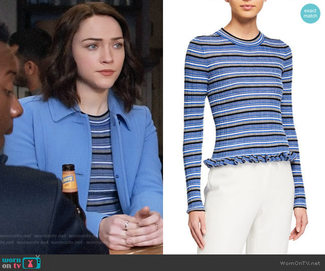 Derek Lam 10 Crosby Lilika Sweater worn by Cara Bloom (Violett Beane) on God Friended Me