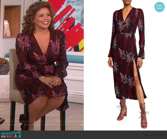 A.L.C. Bailey Long-Sleeve Printed Midi Dress