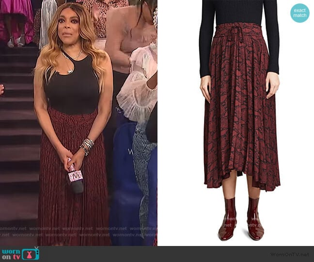 A.L.C. Maya Skirt worn by Wendy Williams on The Wendy Williams Show