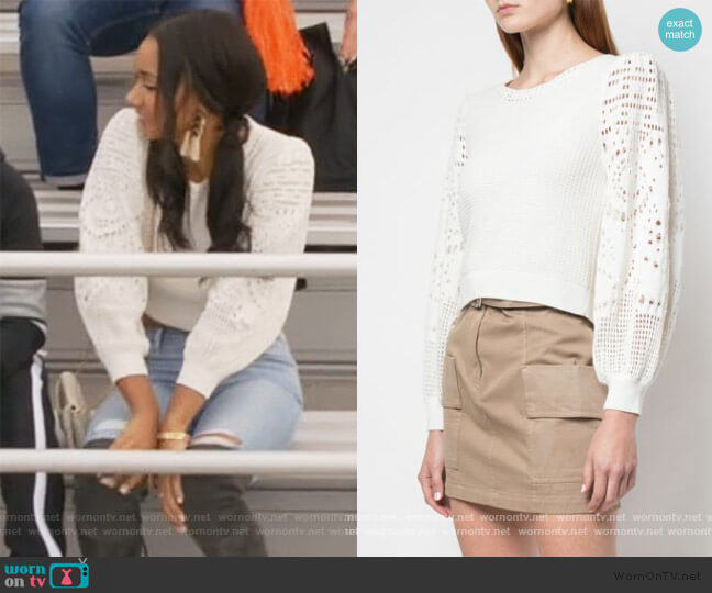 A.L.C. Crochet Sleeve Sweater worn by Layla Keating (Greta Onieogou) on All American