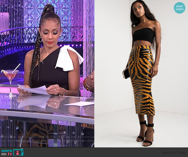 Akira Go Wild Midi Skirt worn by Amanda Seales on The Real