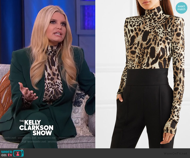 Alexandre Vauthier Leopard-print Turtleneck Bodysuit
