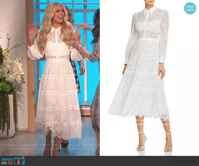 Alice + Olivia Anaya Collared Tiered Dress