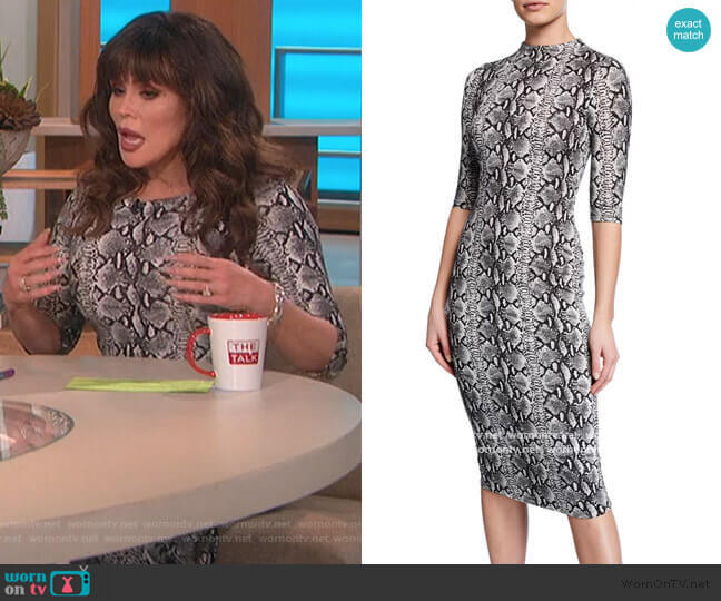 Alice + Olivia Delora Snake-Skin Print Dress worn by Marie Osmond on The Talk