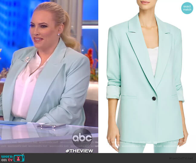 Alice + Olivia Denny Notch Collar Roll-Cuff Blazer worn by Meghan McCain on The View