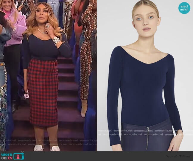 Alice + Olivia Lynetta Bodysuit worn by Wendy Williams on The Wendy Williams Show