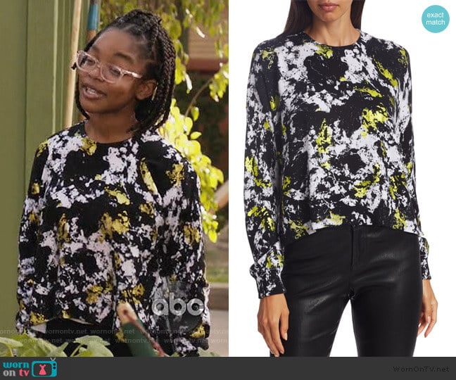 Alice + Olivia Quintin Printed Pullover worn by Diane Johnson (Marsai Martin) on Black-ish