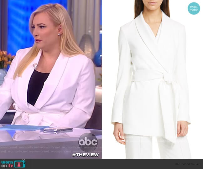 Alice + Olivia Wheaton Belted Crepe Blazer worn by Meghan McCain on The View