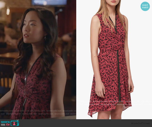 All Saints Jayda Roar Dress worn by Janet (Andrea Bang) on Kims Convenience