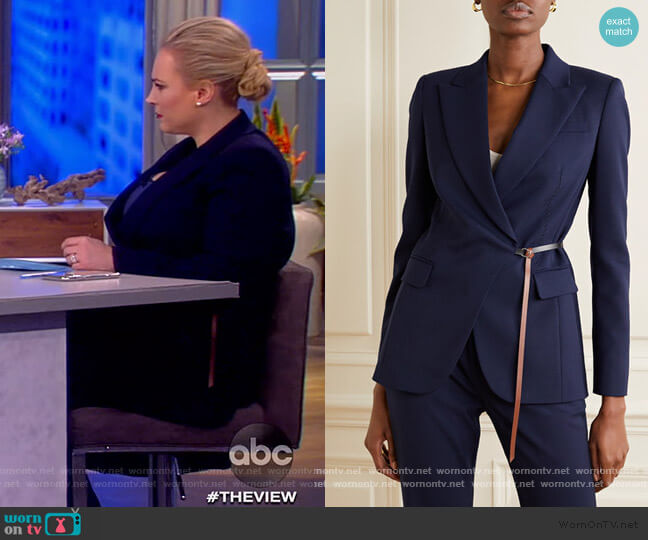 Altuzarra Irving belted wool-blend blazer worn by Meghan McCain on The View