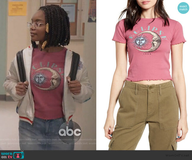 BDG Eclipse Lettuce Edge Tee worn by Diane Johnson (Marsai Martin) on Black-ish
