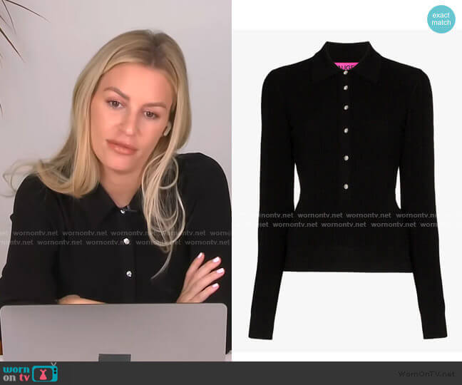 Gauge81 Basel Swarovski Button Polo Top worn by Morgan Stewart on E! News