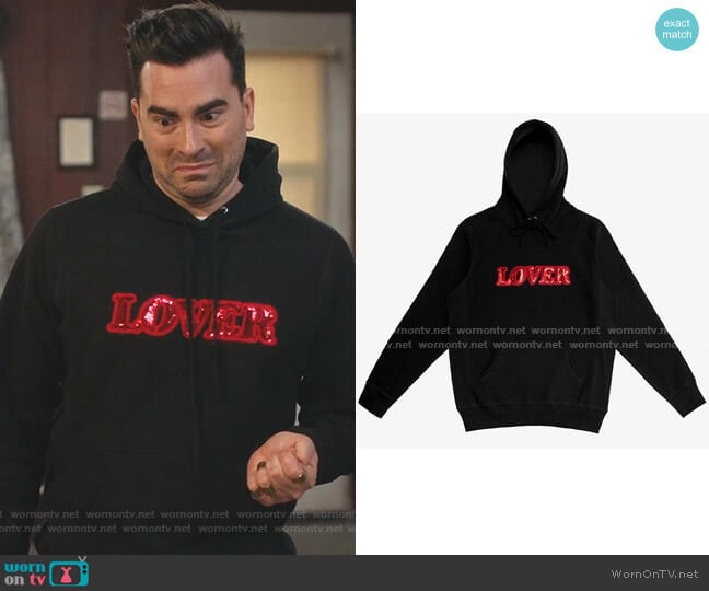 Bianca Chandon Sequin Lover Pullover worn by David Rose (Daniel Levy) on Schitts Creek