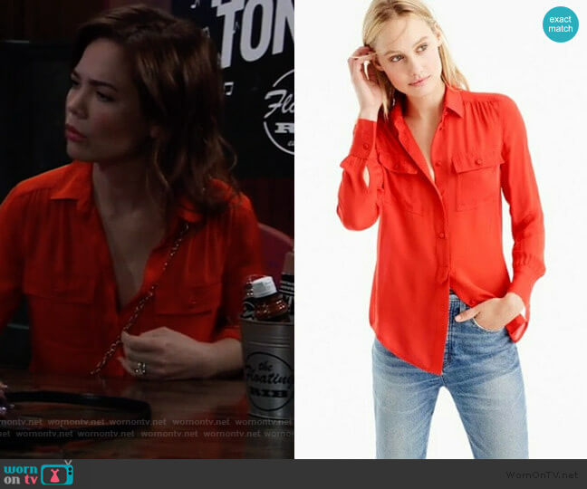 J. Crew Blythe Top worn by Elizabeth Webber (Rebecca Herbst) on General Hospital