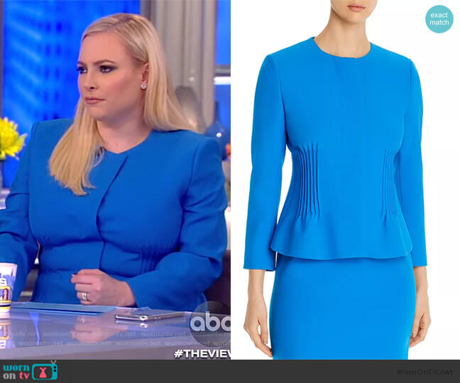 BOSS Jetucka Pintuck Jacket worn by Meghan McCain on The View