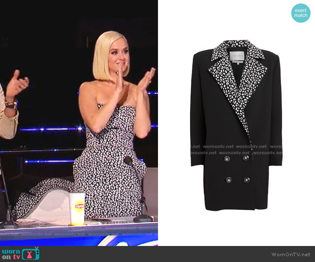 Carmen March Leopard Lapel Suiting Blazer worn by Katy Perry on American Idol