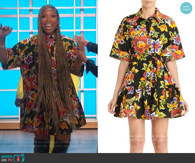 Carolina Herrera Floral Oversized Mini Shirtdress