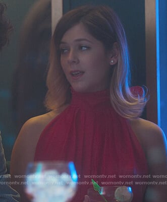 Cayetana’s red halter top on Elite