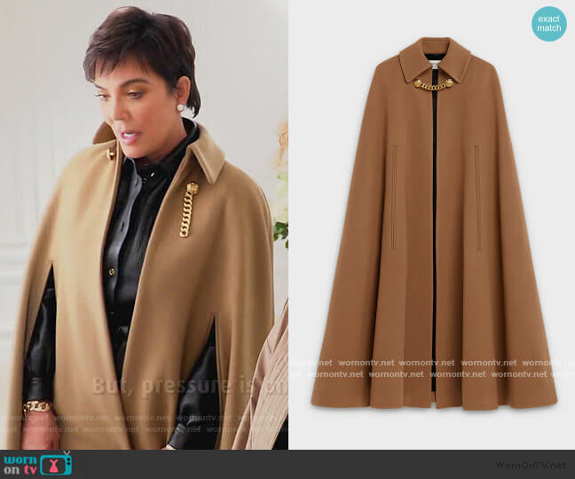 Celine Cashmere Cape Coat worn by Kris Jenner on Keeping Up with the Kardashians