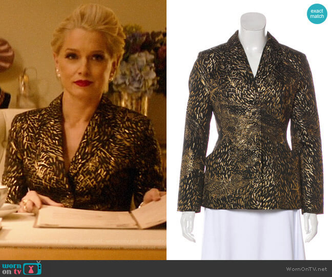 Christian Dior Metallic Printed Blazer worn by  Gloria Grandbilt (Katherine LaNasa) on Katy Keene