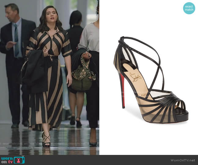 Christian Louboutin Filamenta Strappy Platform Sandal worn by Jane Sloan (Katie Stevens) on The Bold Type