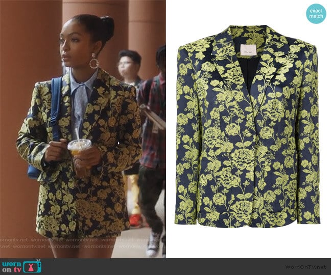 Cinq a Sept Janae jacket worn by Zoey Johnson (Yara Shahidi) on Grown-ish