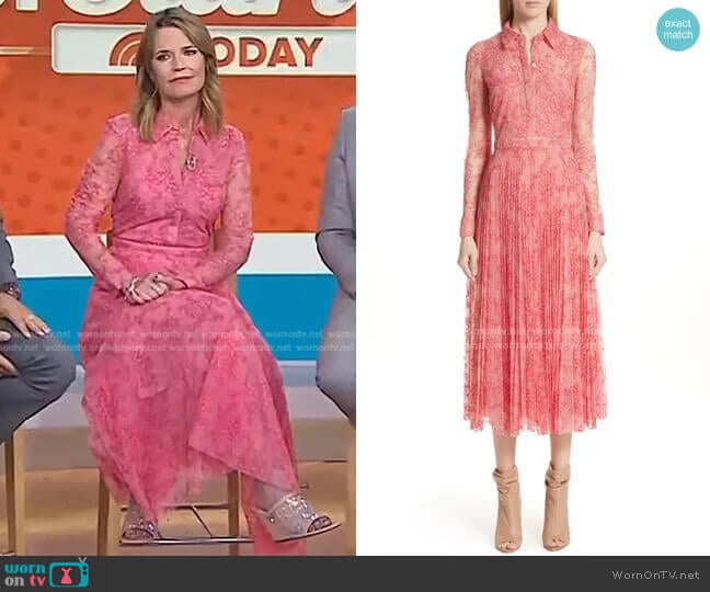 Burberry Clementine Floral Lace Midi Dress worn by Savannah Guthrie on Today