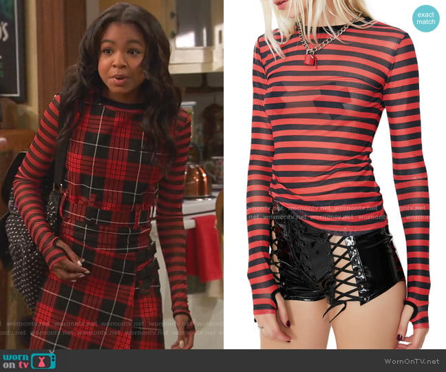 Current Mood Local Heathens Mesh Top worn by Nia Baxter (Navia Robinson) on Ravens Home