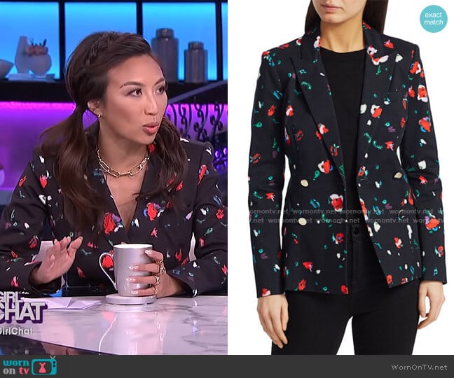 Derek Lam 10 Crosby Floral Rodeo Blazer worn by Jeannie Mai on The Real