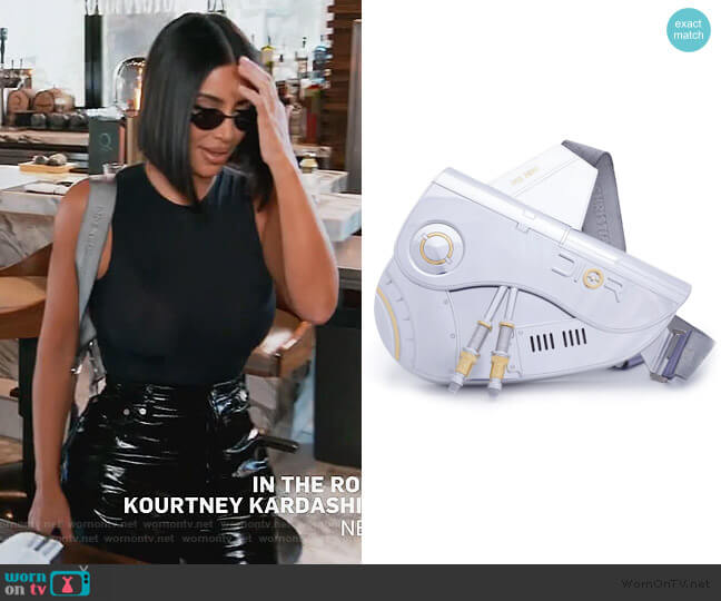 Dior x Sorayama Saddle Bag worn by Kim Kardashian on Keeping Up with the Kardashians
