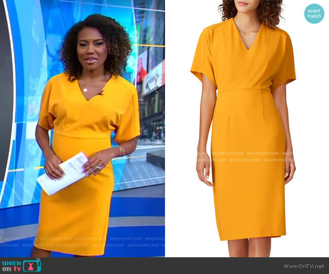 Donna Morgan Bat Sleeve Dress worn by Janai Norman on Good Morning America