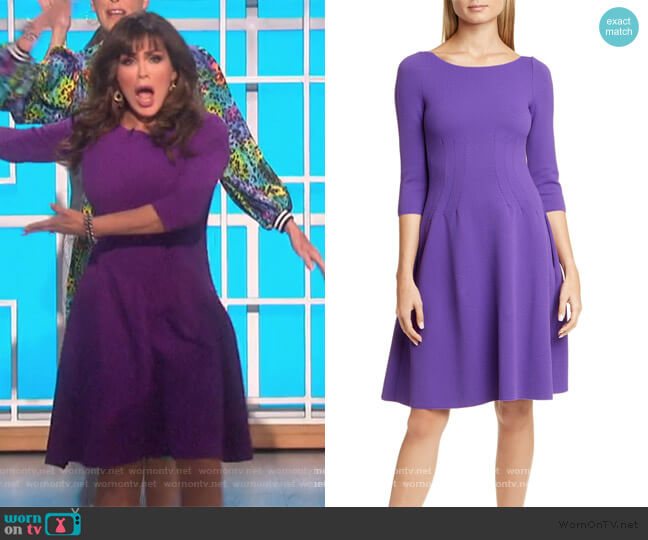 Emporio Armani Jersey Wave Fit & Flare Dress worn by Marie Osmond on The Talk