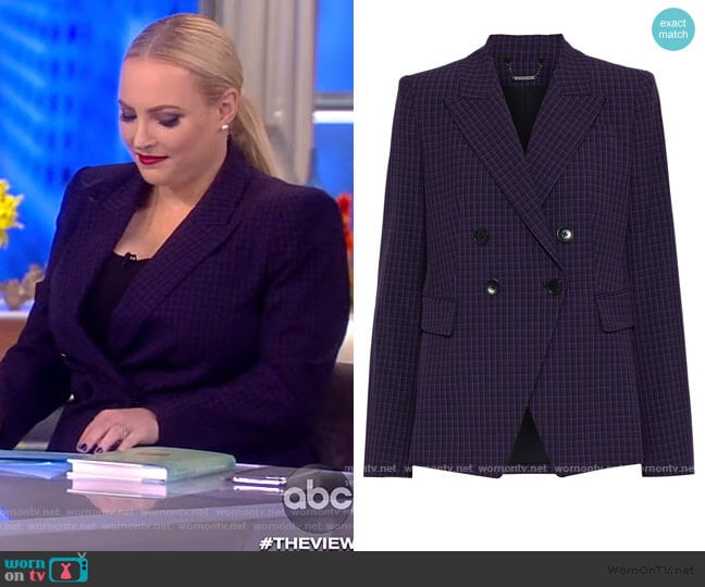Elie Tahari Jezebel Check Blazer worn by Meghan McCain on The View