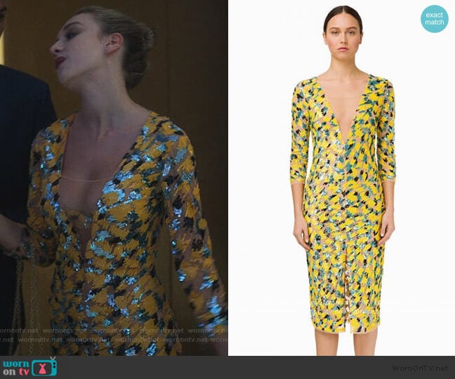 Elisabetta Franchi Vestido Bordado Joya worn by Carla Roson Caleruega (Ester Exposito) on Elite