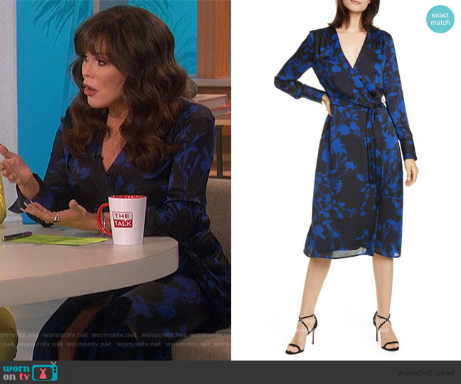 Equipment Cherylene Floral Long Sleeve Wrap Dress worn by Marie Osmond on The Talk