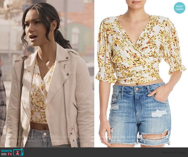 Faithfull the Brand Mali Wrap Crop Top worn by Layla Keating (Greta Onieogou) on All American