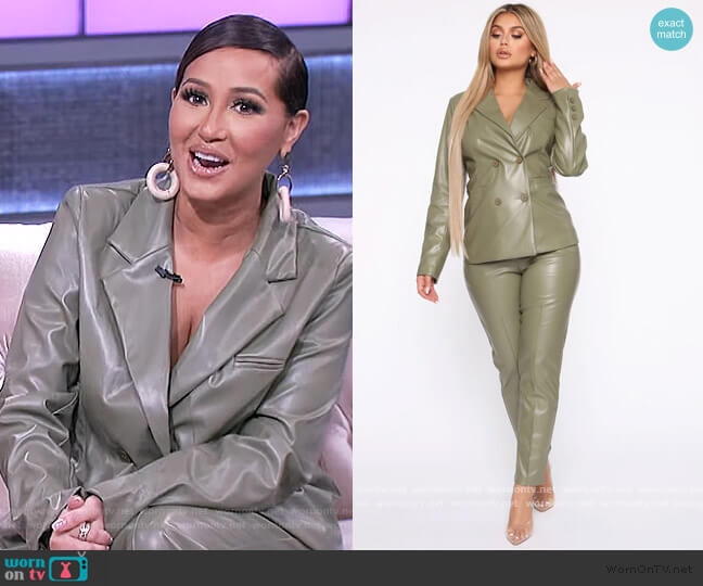 Fashion Nova Suit For Success Blazer worn by Adrienne Houghton on The Real