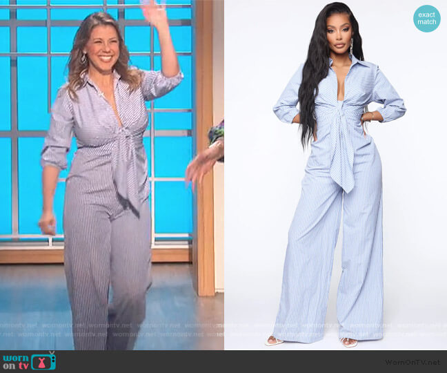 Fashion Nova Walking The Lined Striped Jumpsuit