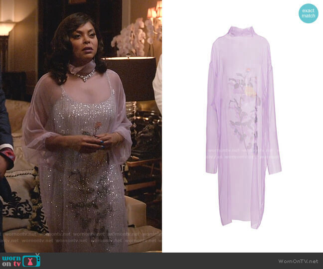 Dries Van Noten Floral Silk Tulle Overlay Blouse worn by Cookie Lyon (Taraji P. Henson) on Empire
