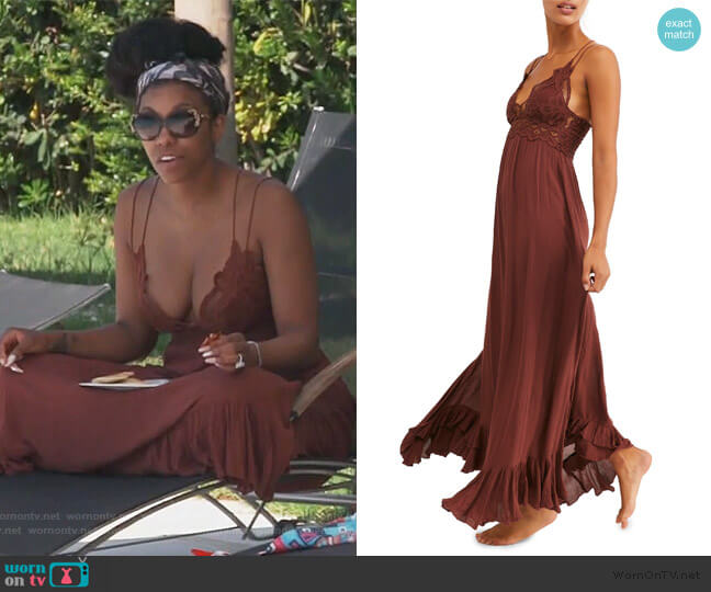 Free People Adella Maxi Slip Dress worn by Porsha Williams on The Real Housewives of Atlanta