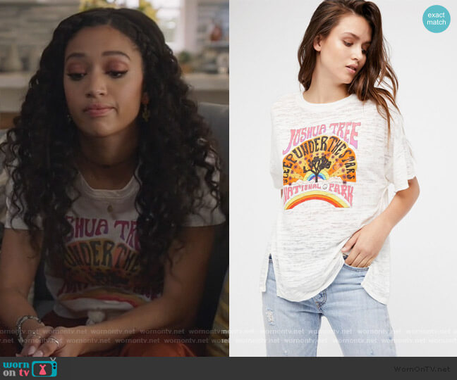 Free People Park Tee worn by Olivia Baker (Samantha Logan) on All American