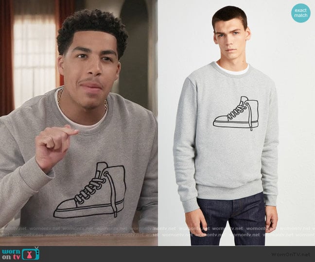 French Connection Sneaker Sweatshirt worn by Andre Johnson Jr (Marcus Scribner) on Black-ish