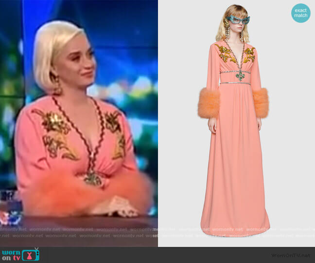 Gucci Crystal embroidered jersey gown