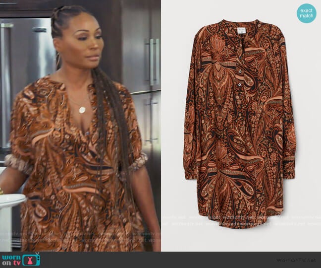 H&M Paisley Patterned Dress worn by Cynthia Bailey on The Real Housewives of Atlanta