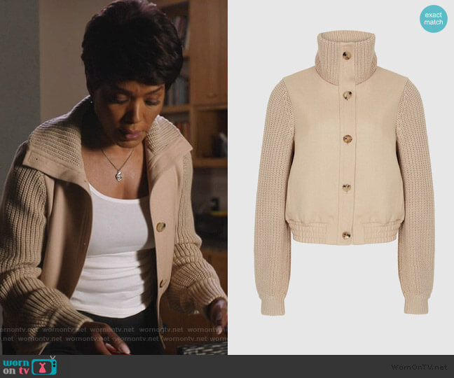 Reiss Iris Bomber Jacket worn by Athena Grant (Angela Bassett) on 9-1-1