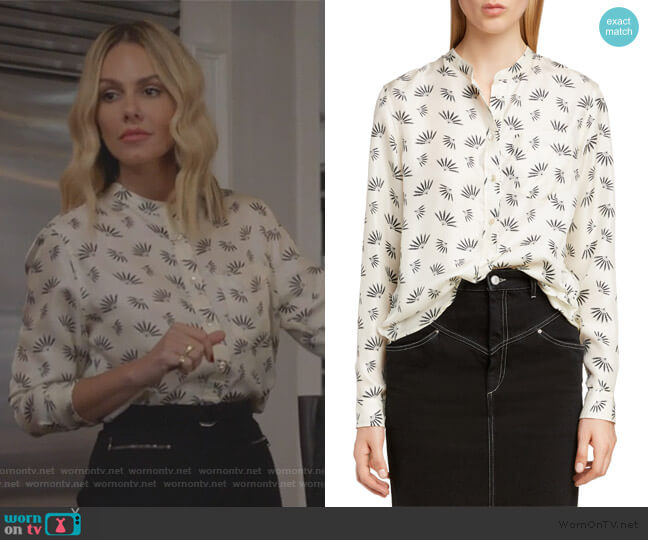 Isabel Marant Fan Print Silk Blouse worn by Laura Baker (Monet Mazur) on All American