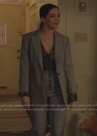 Jane’s grey plaid suit on The Bold Type
