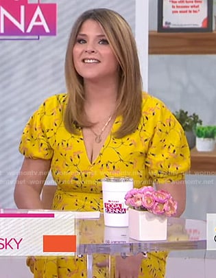 Jenna’s yellow floral v-neck dress on Today
