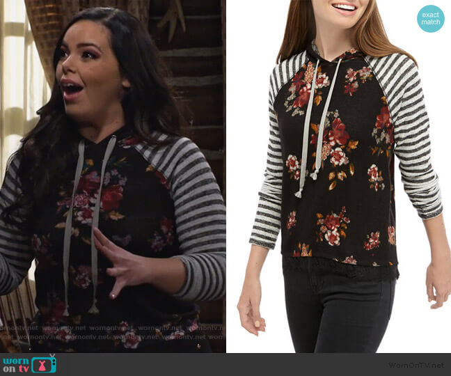 Jolt Floral Stripe Hoodie worn by Lou Hockhauser (Miranda May) on Bunkd