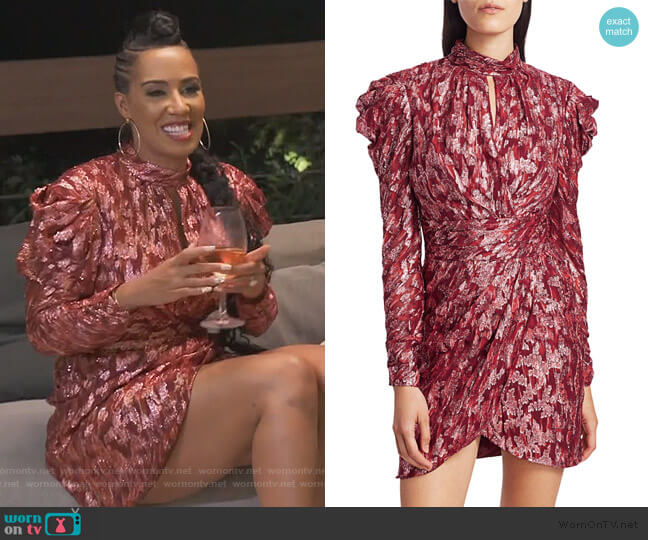 Jonathan Simkhai Metallic Jacquard Mockneck Dress